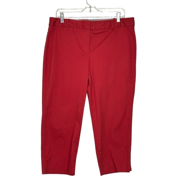 Talbots Red/Pink Spring/Summer Cropped Signature Pants Sz 14P - Picture 1 of 15